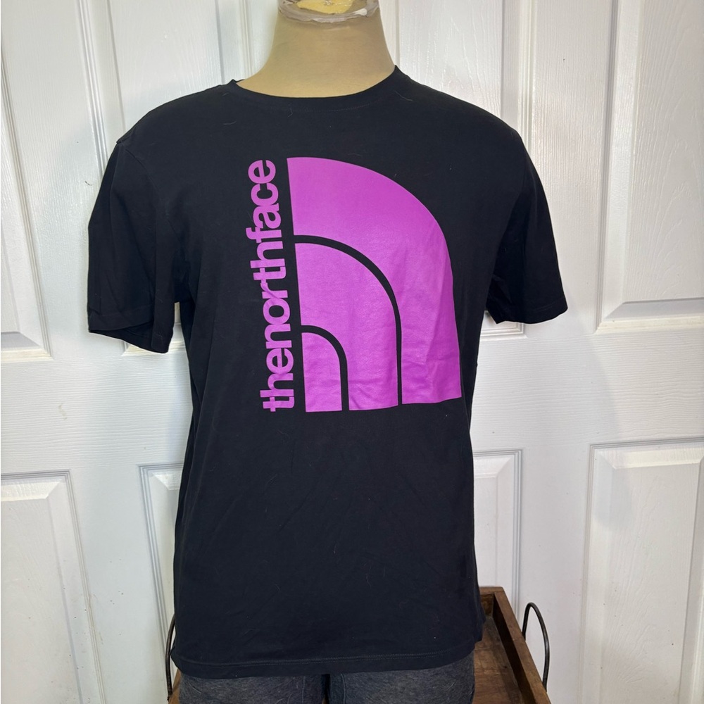 The North Face Black T-Shirt with Purple Logo
